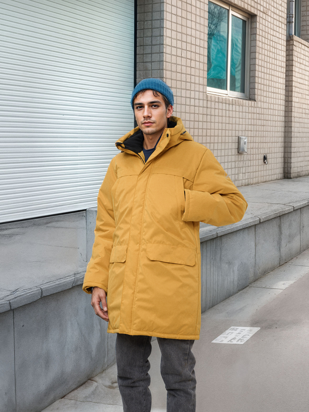 Парка мужская зимняя "Минимал" горчица