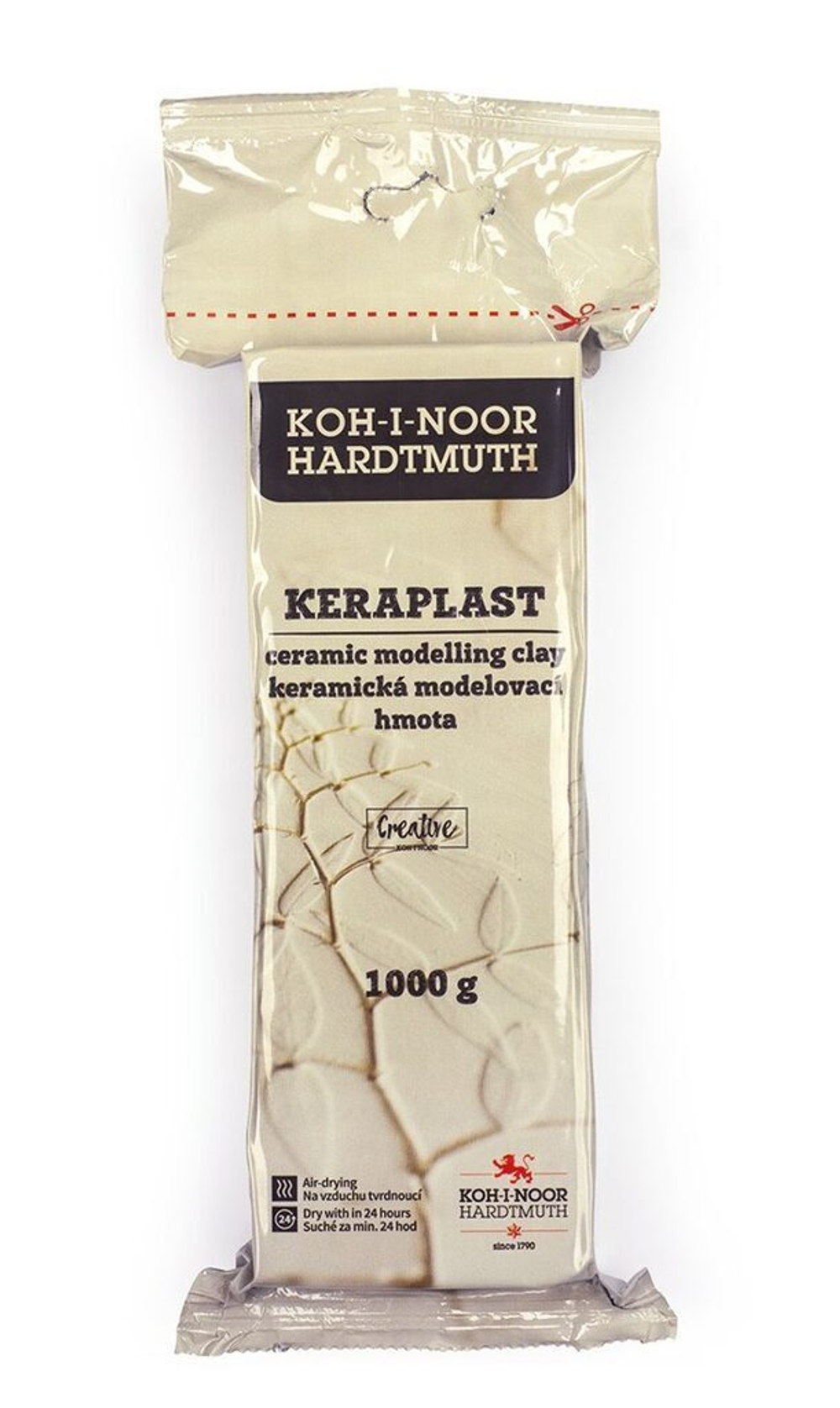 Глина для лепки Koh-I-Noor KERAPLAST, белая 1000гр.