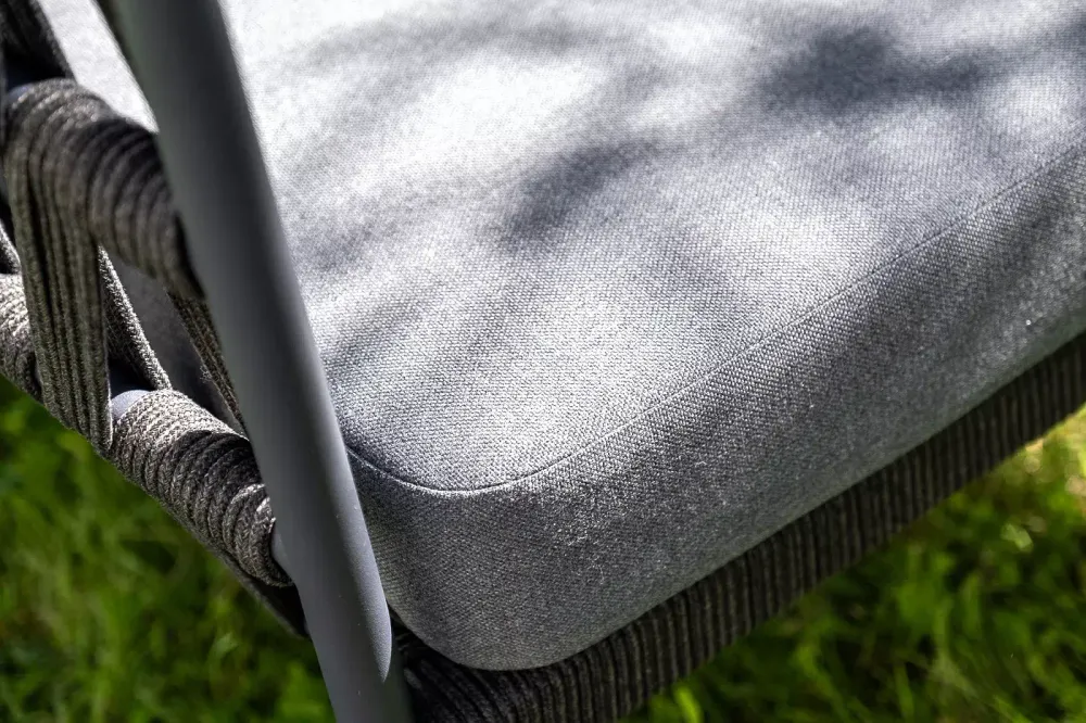 "Диего" лаунж-зона 4-местная плетеная из роупа (веревки), каркас алюминиевый темно-серый, роуп темно-серый