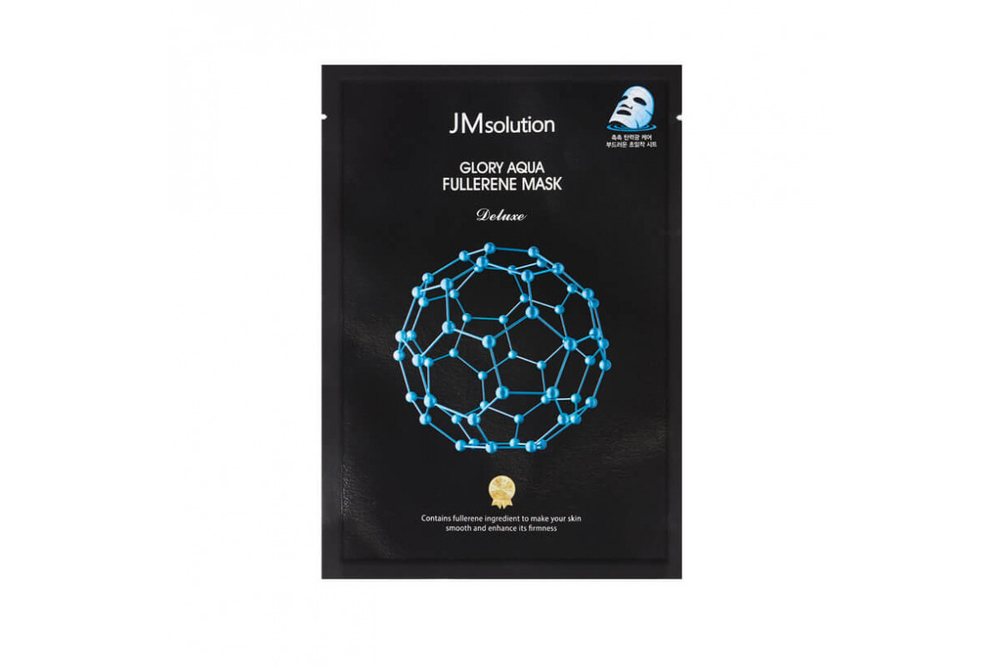 Маска для лица с фуллереном и пептидами для глакости кожи, JM Solution Aqua Fullerene Mask 35 мл