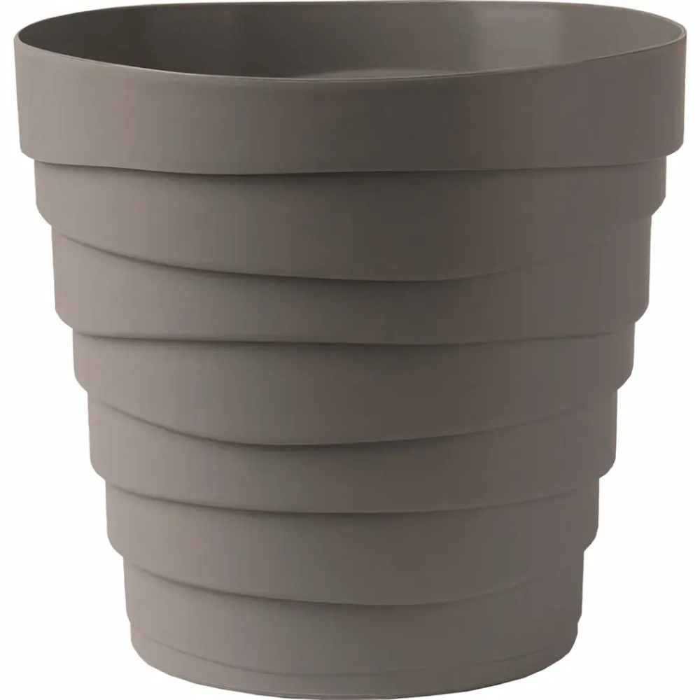 Кашпо для цветов пластиковое 2,25л d-18см «Бархан» Серый жемчуг