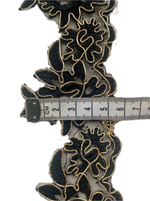 Кружево декоративное с кордом и вышивкой цвет черный с золотом