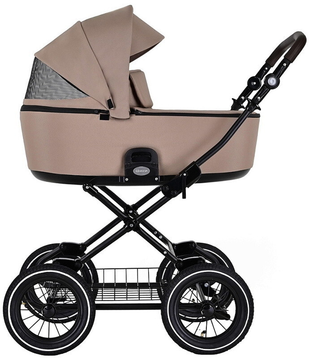 Детская коляска Roan Bass Next Classic d12 3 в 1 с автокреслом Tutis Elo Lux Black RCL266/1 Amber