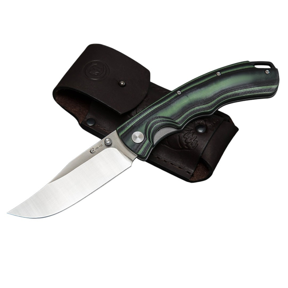 Нож складной Кузница Семина "Таежник" сталь VG10 рукоять черно-зеленая