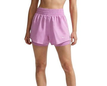 Женские Шорты теннисные Nike One Dri-Fit High-Waisted 3" 2in1 - light magenta/white