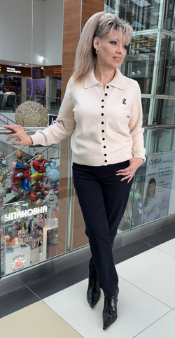 Темно-синие брюки-джоггеры на резинке со стразовым принтом