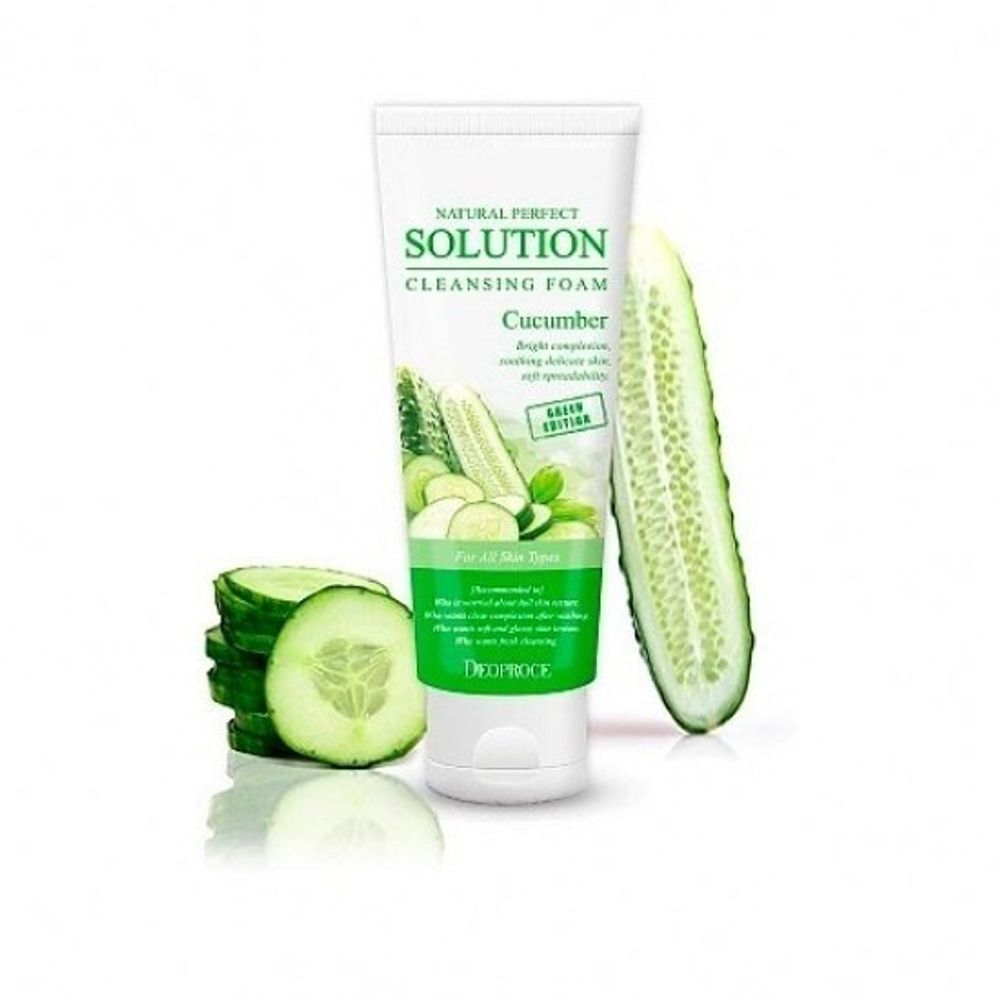 Deoproce Natural Cleansing Foam Green Edition Cucumber пенка для умывания с экстрактом огурца