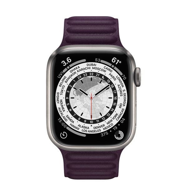 Умные часы Apple Watch Series 7 GPS + Cellular 45mm Titanium Case with Dark Cherry Leather Link