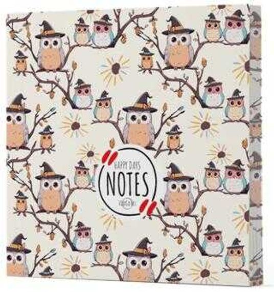 Baykuş 7 - Çizgisiz Yan Boyamalı Defter