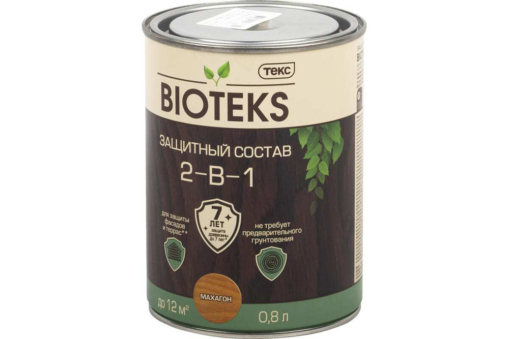 Антисептик Текс Bioteks лессирующий (2 в 1) махагон (0,8л)