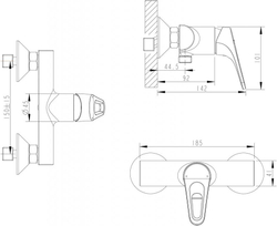 Смеситель для душа Bravat Drop-D
