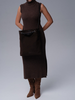 Замшевая сумка DBR 31228 черный каштан