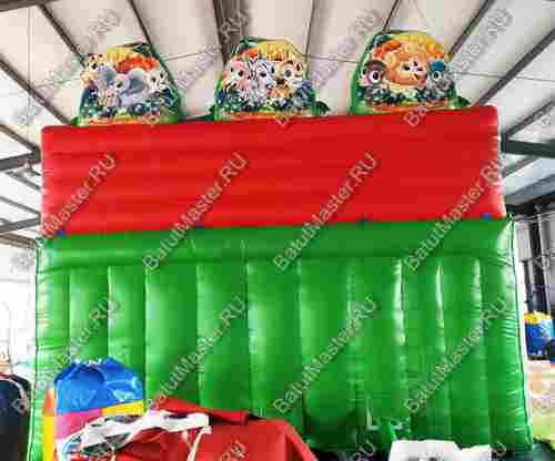 Коммерческий надувной батут "Дружная компания", с окнами по бокам 8*6*6 м
