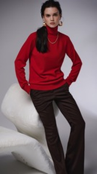 Водолазка из мериноса экстрафайн красный мак