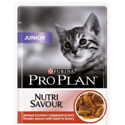 Pro Plan Junior Beef 85 г - консервы (пауч) для котят (говядина)