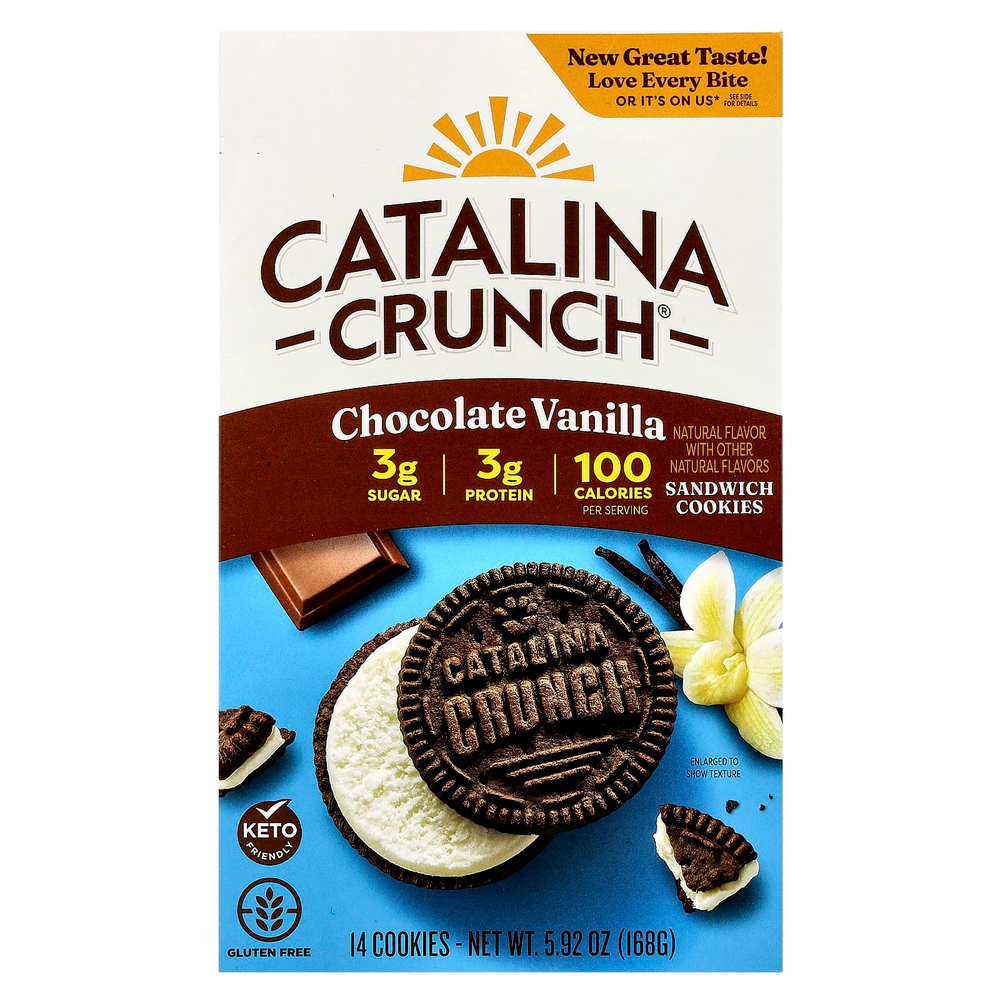 Catalina Crunch, Сэндвич-печенье, шоколад и ваниль, 14 штук, 168 г (5,92 унции)
