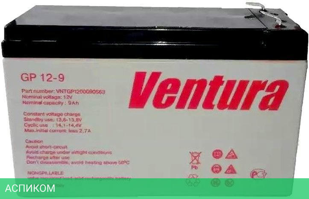 Аккумулятор для ИБП Ventura 12В 9Ач (GP 12-9)