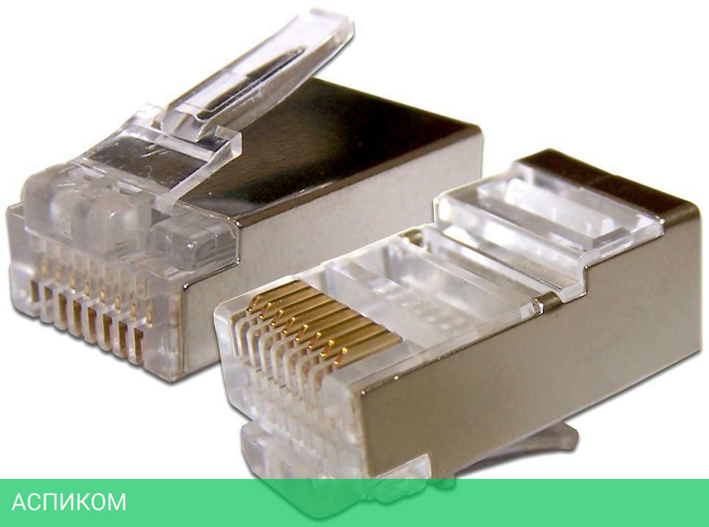 Коннектор TWT TWT-PL45/S-8P8C-6 RJ45 STP 8P8C. Универсальный. кат.6. 100 шт.