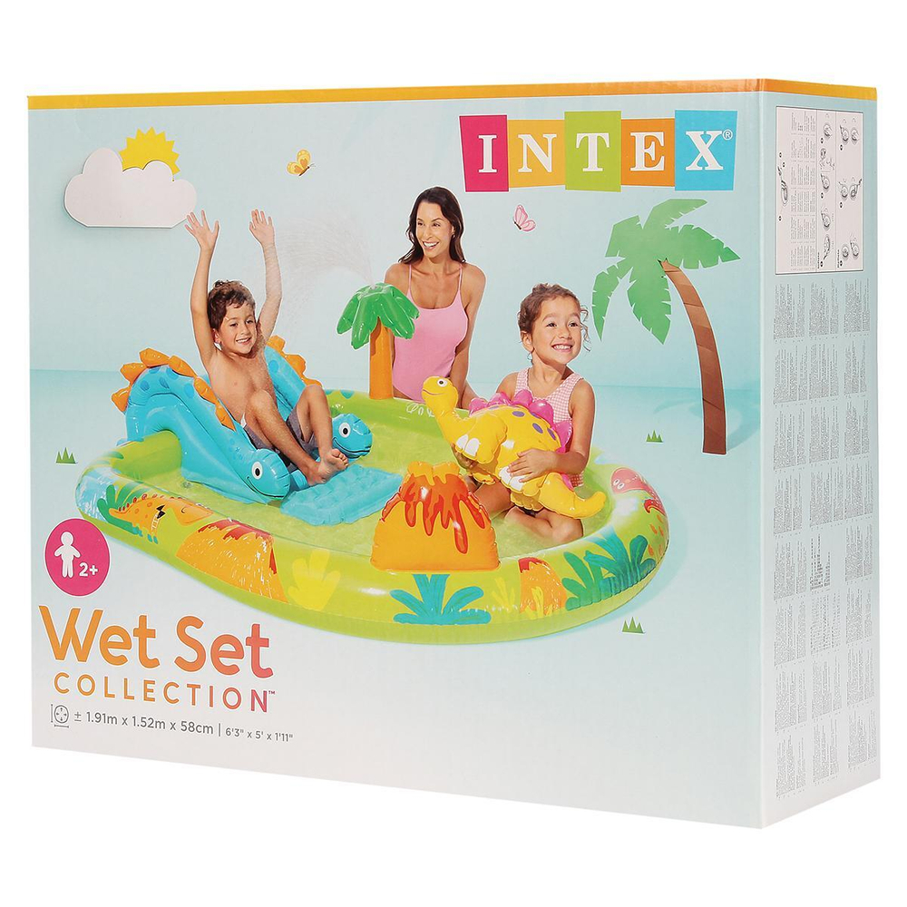 Игровой центр с горкой Маленький Динозавр 191x152x58см от 2 лет (Intex)