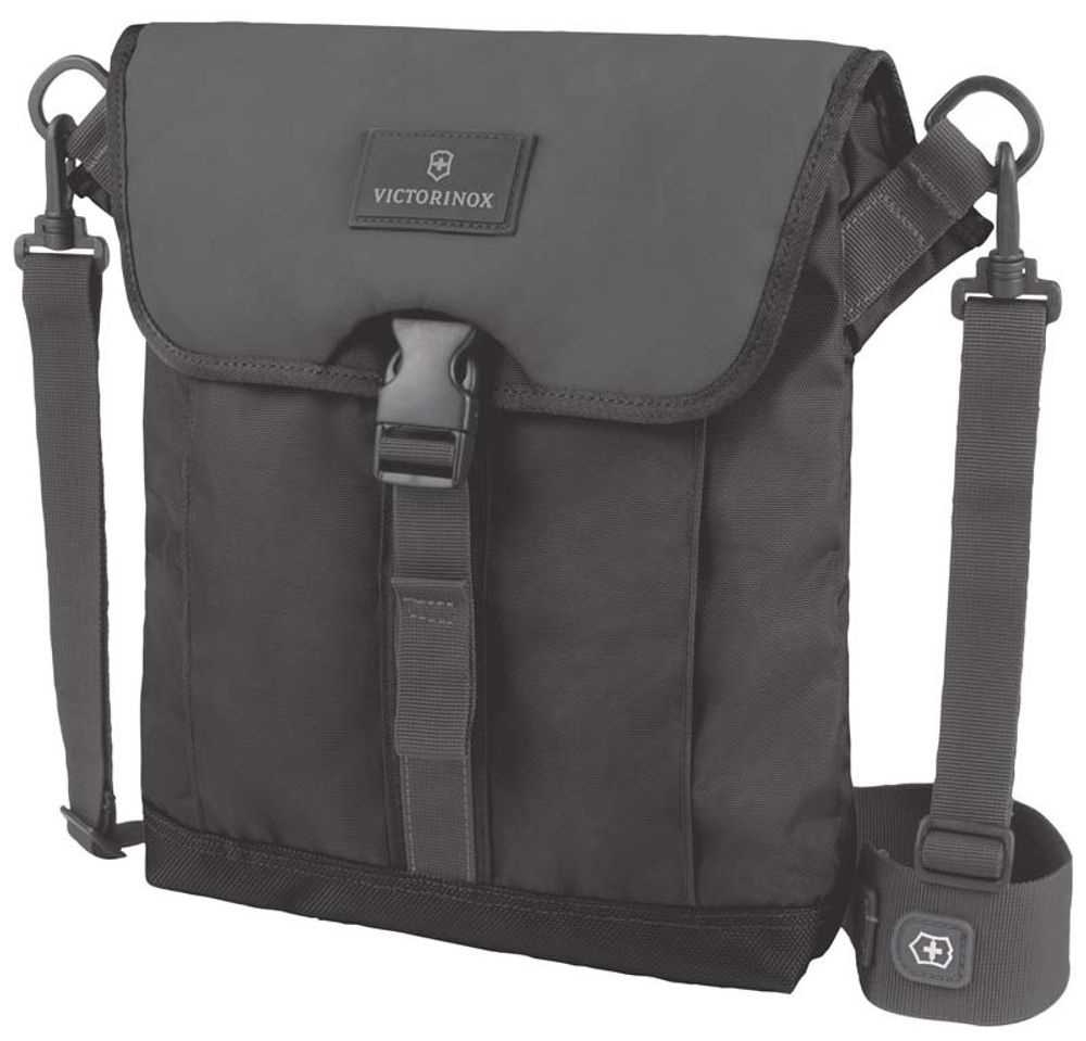 Сумка наплечная VICTORINOX Altmont™ 3.0 Flapover Bag, чёрная, нейлон Versatek™, 27x6x32 см, 5 л