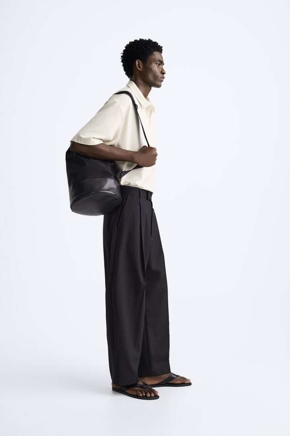 ZARA ПОЛО С МОЛНИЕЙ, БЕЖЕВЫЙ