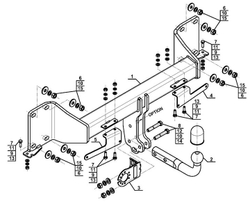 Фаркоп Steinhof B-088 для BMW X5 G05 2018-, BMW X7 G07 2019-, BMW X6 G06 2019-(паспорт и сертификат в комплекте)(без электрики)
