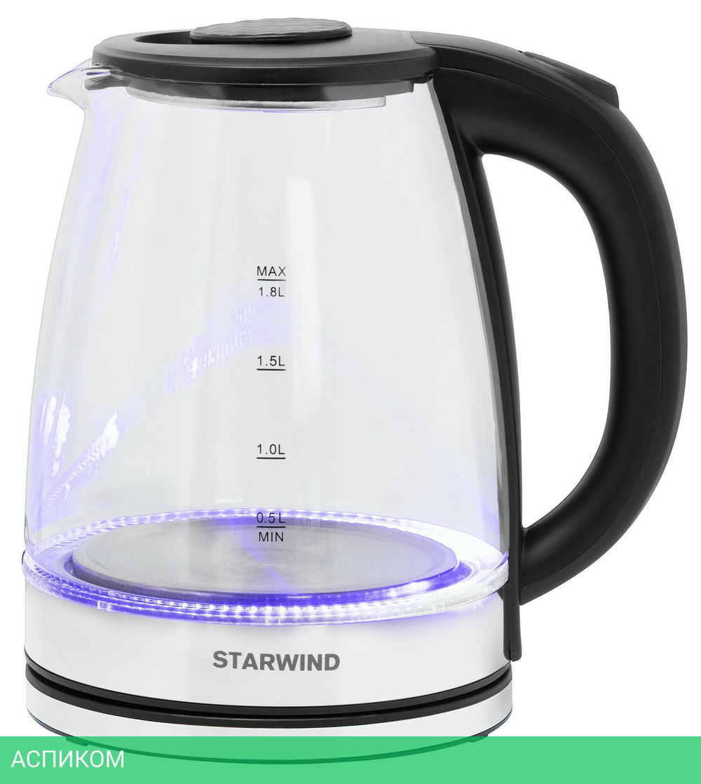 Электрочайник StarWind SKG2050 черный/серебристый