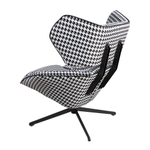 Вращающееся кресло 5142  из ткани черного и белого цвета