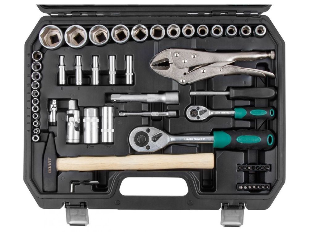 Набор слесарного инстр-та в чемодане 72 предмета ВОЛАТ (1/4", 1/2", 6 граней )