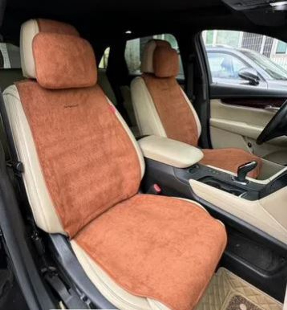 Накидки сидений Перед CarFashion (2шт) -Фронт 2D «PRESTIGE FRONT» 26239 -Эко+замша коричн/коричн