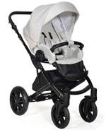 Детская коляска Indigo Mio+F 3 в 1 Mi 02 св.бежевая кожа+св.бежевый узор