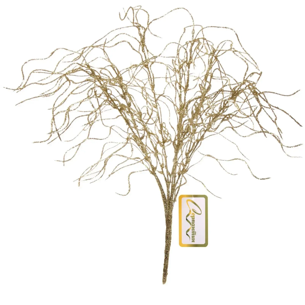 Ветка декоративная «Морозное солнце» 40 см, Золото