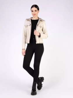 Кожаная куртка осень натуральная с капюшоном