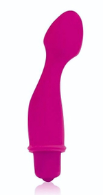 Розовый силиконовый изогнутый вибромассажер - 11,5 см. (Цвет: розовый)