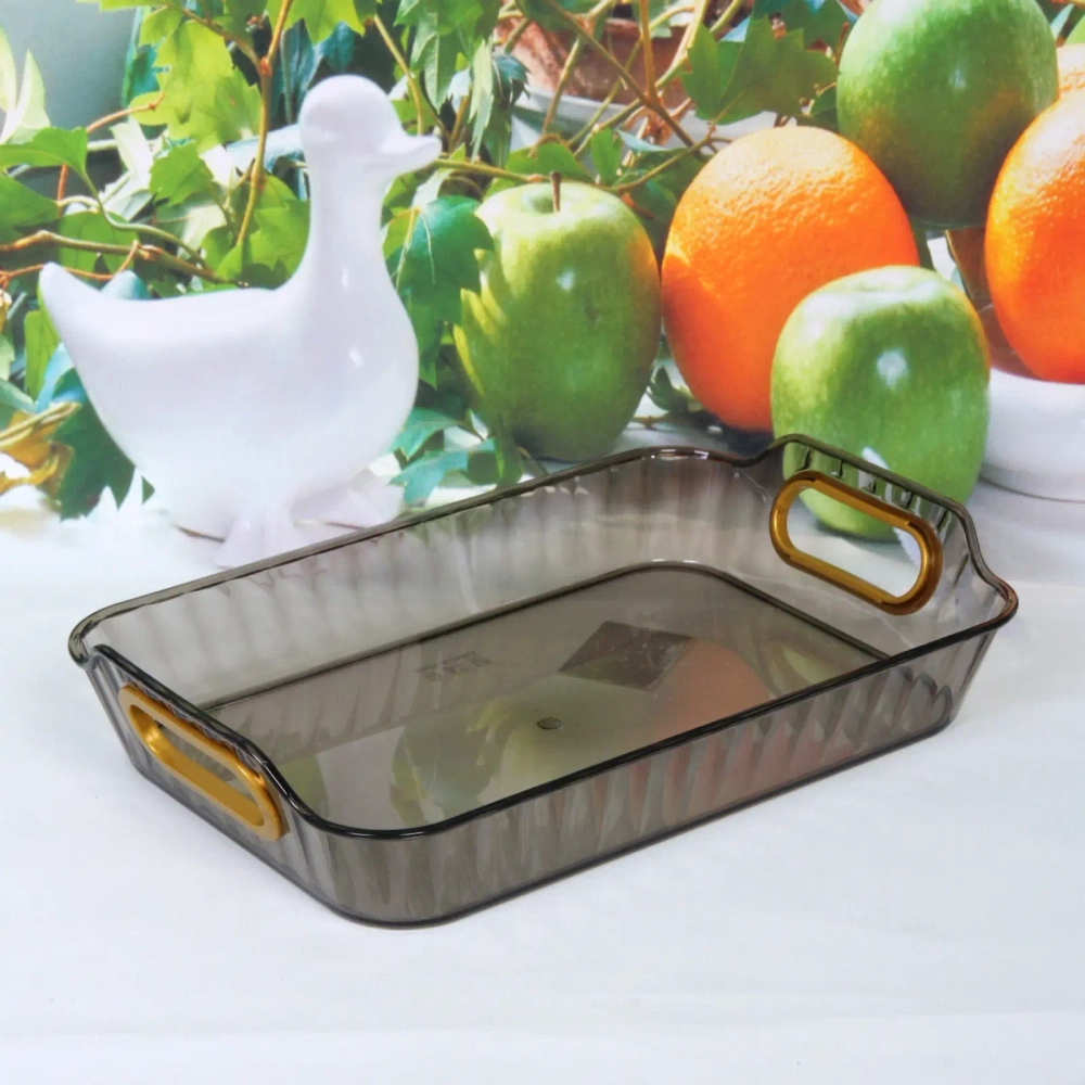 Поднос пластиковый «Grace» 26*17*4см с ручками кофейный