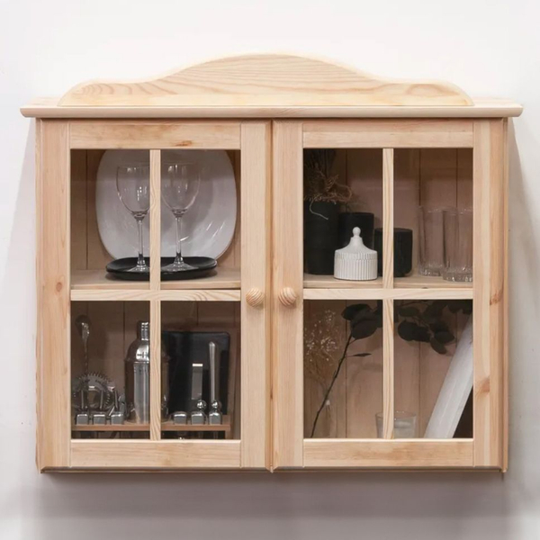 Шкаф навесной кухонный, 90х28х77.2, Лена, кухонный, в ванную, 2 двери 2 полки, из массива дерева, Dipriz