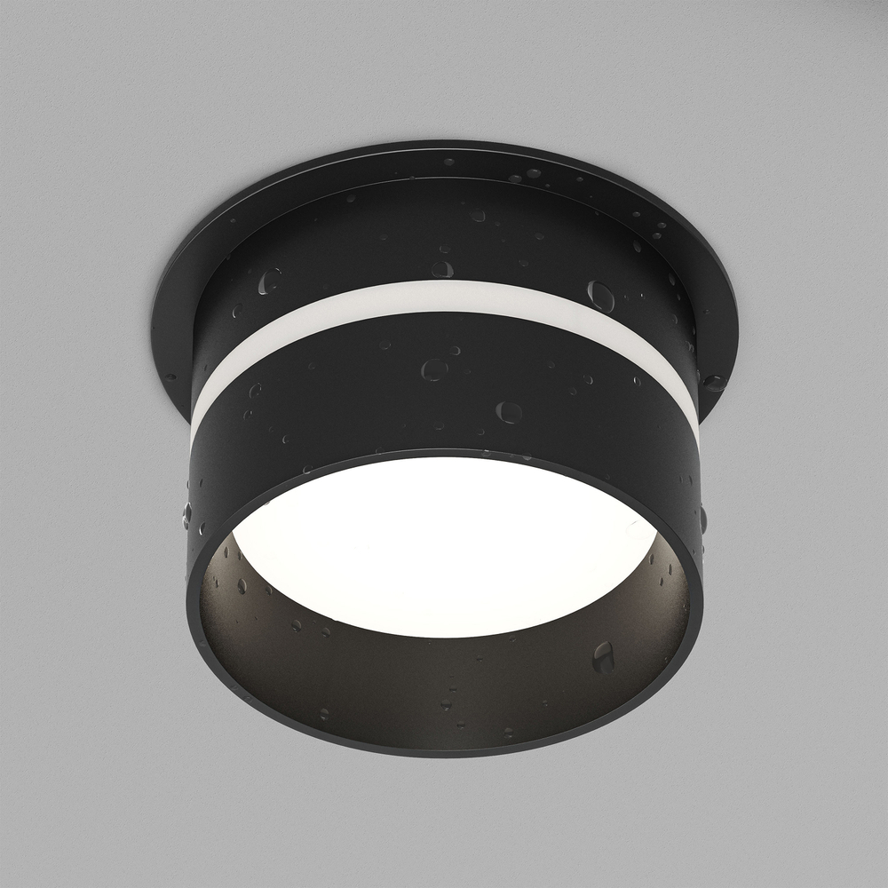 DK2404-BK Встраиваемый светильник влагозащ., IP 44, до 15 Вт, GU10, черный, алюминий