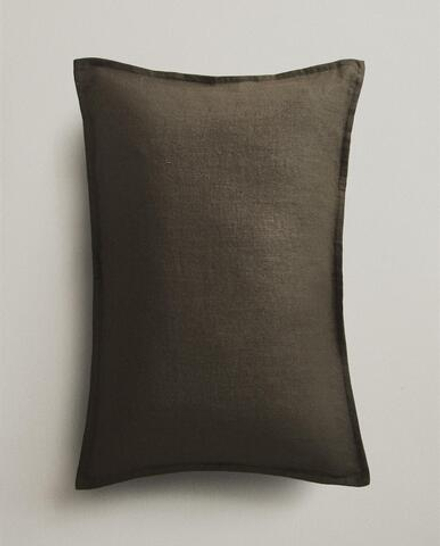 Zara Home наволочка декоративная из льна, хаки, 40x60 см