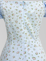 Платье AiZmode 25 короткое в цветочек с рукавом-фонариком