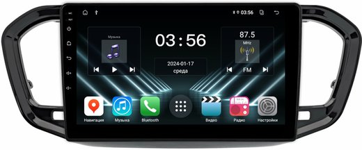 Магнитола для Lada Vesta NG 2023+ (без ШГУ, рамка черная глянцевая 9) - FarCar DX9-7289A9GL монитор 9" IPS на Android 13, 4+64Гб, CarPlay