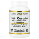 California Gold Nutrition, комплекс для мозга с L-карнитином, гинкго билоба, фосфатидилсерином и холином, 120 вегетарианских капсул