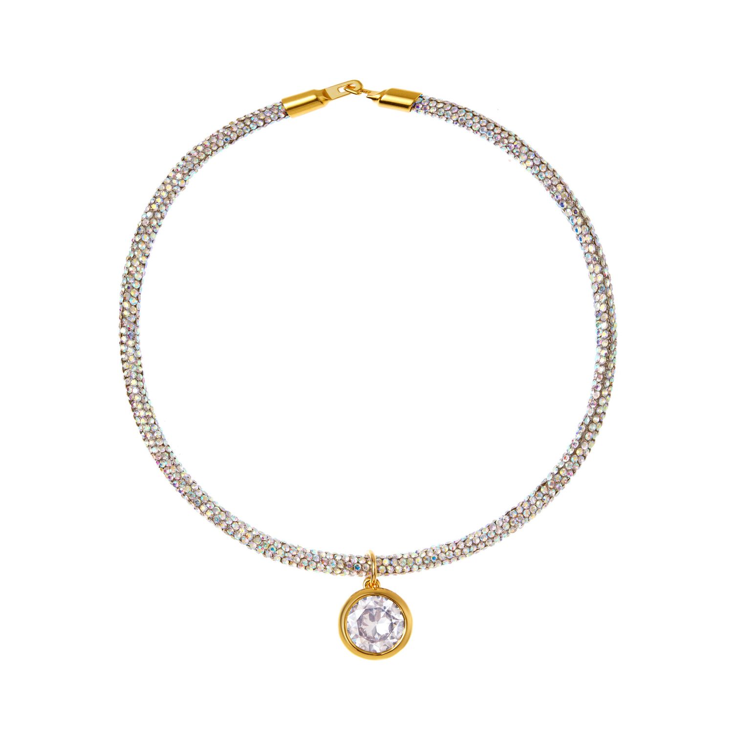 Колье Glass Crystal Round Necklace