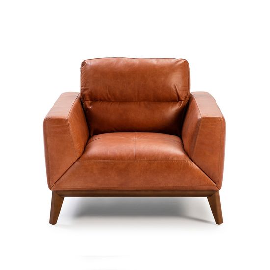 Кресло из кожи KF1016-1P /5036 светло-коричневое