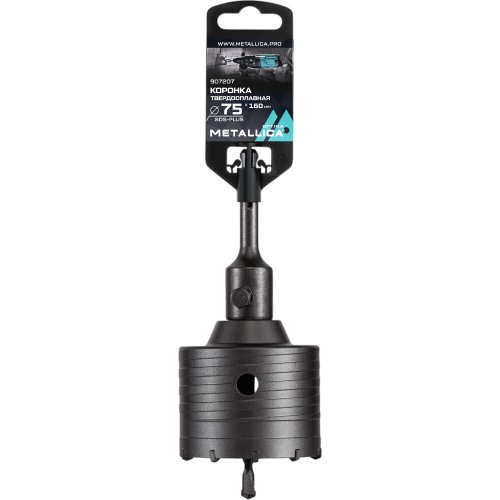 Коронка тв.спл.SDS-plus METALLICA Optima 75x160/100 мм,h=50мм,М22,0х2,0 мм с адаптером   907207