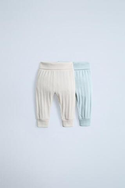 ZARA НАБОР ИЗ 2 РЕГУЛИРУЕМЫХ ЛЕГИНСОВ, ГОЛУБОЙ/БЕЖЕВЫЙ