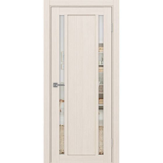 Купить Межкомнатная дверь экошпон Турин 522.212 ясень перламутровый остеклённая