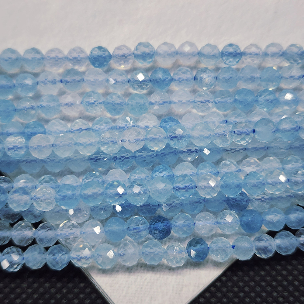 Аквамарин природный, шар огранка, 4.3мм - 4.5мм