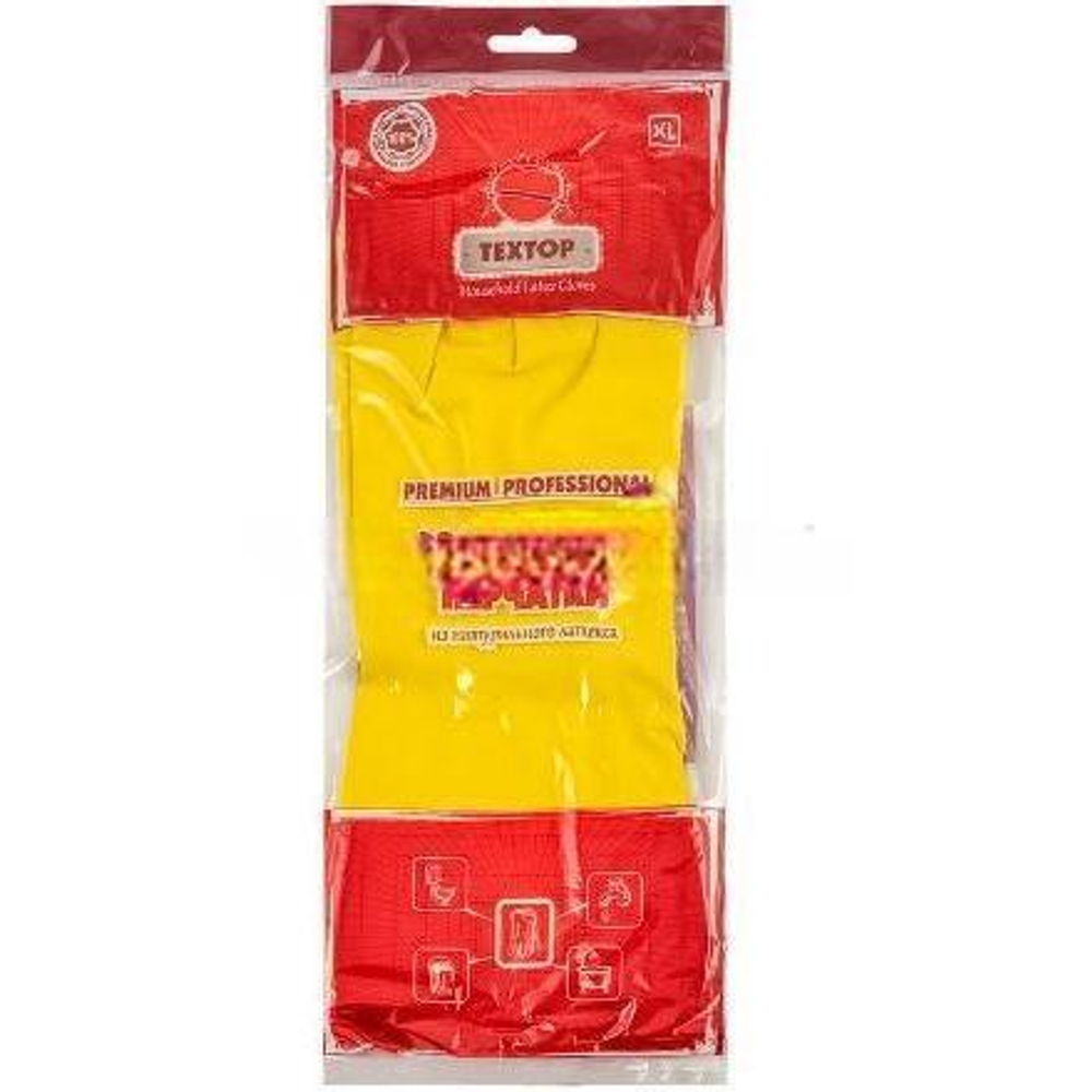 Перчатки резиновые прочные "Premium Pro Textop" XL (1 пара) (1/120 шт.) Т244
