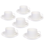 Чайный набор 12 предметов «White magic» (6 кружек 200мл+6 блюдец), прямая кружка