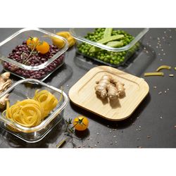 Контейнер для запекания и хранения Eco Store с крышкой из бамбука, 520 мл